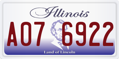 IL license plate A076922