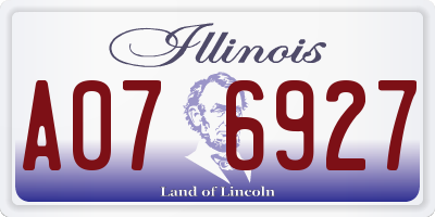 IL license plate A076927