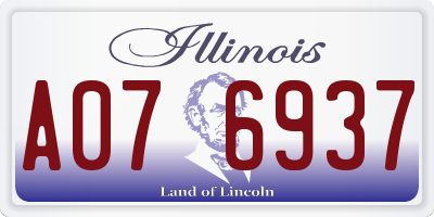 IL license plate A076937