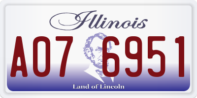 IL license plate A076951