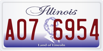 IL license plate A076954