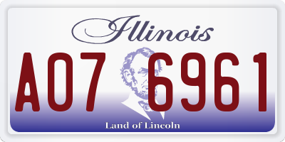 IL license plate A076961