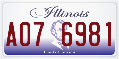 IL license plate A076981