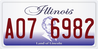 IL license plate A076982