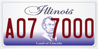 IL license plate A077000