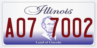 IL license plate A077002