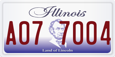 IL license plate A077004