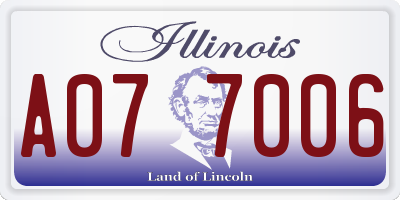 IL license plate A077006