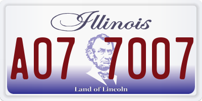 IL license plate A077007