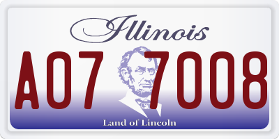 IL license plate A077008