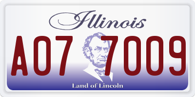 IL license plate A077009