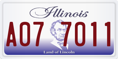 IL license plate A077011