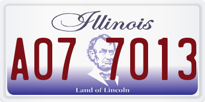 IL license plate A077013