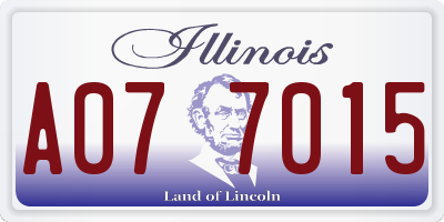 IL license plate A077015