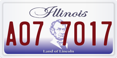 IL license plate A077017