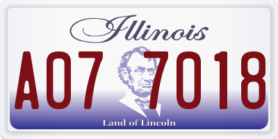 IL license plate A077018