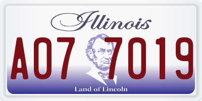 IL license plate A077019