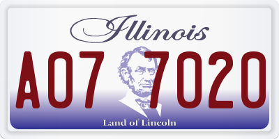 IL license plate A077020
