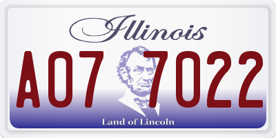 IL license plate A077022