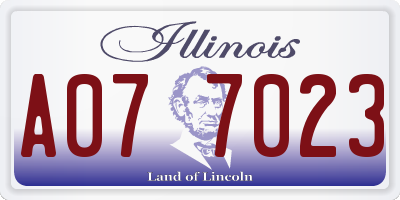 IL license plate A077023