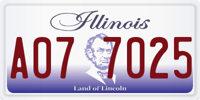 IL license plate A077025