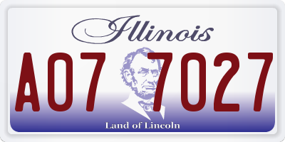 IL license plate A077027