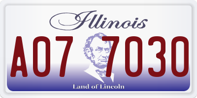 IL license plate A077030