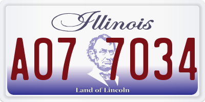 IL license plate A077034