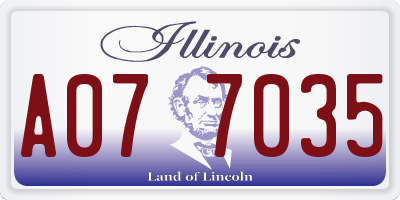 IL license plate A077035