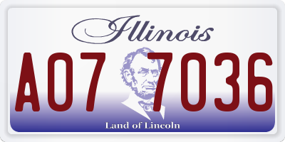 IL license plate A077036
