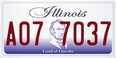IL license plate A077037