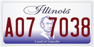 IL license plate A077038