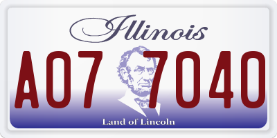 IL license plate A077040