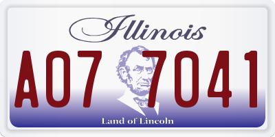 IL license plate A077041