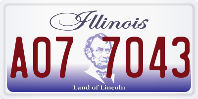 IL license plate A077043