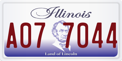 IL license plate A077044