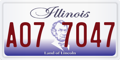 IL license plate A077047
