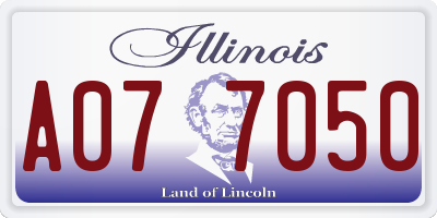 IL license plate A077050