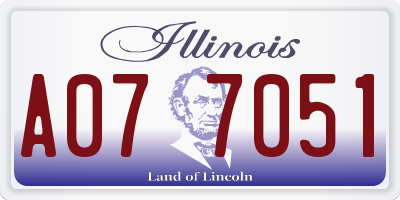 IL license plate A077051