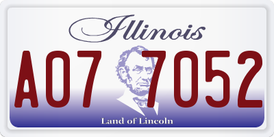 IL license plate A077052