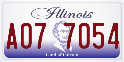 IL license plate A077054