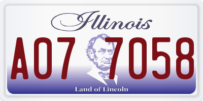 IL license plate A077058