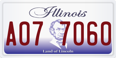 IL license plate A077060