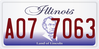 IL license plate A077063