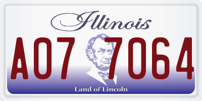 IL license plate A077064