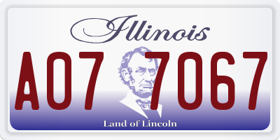 IL license plate A077067