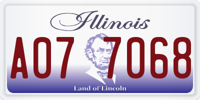 IL license plate A077068