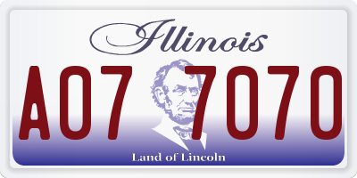 IL license plate A077070