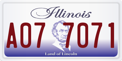 IL license plate A077071