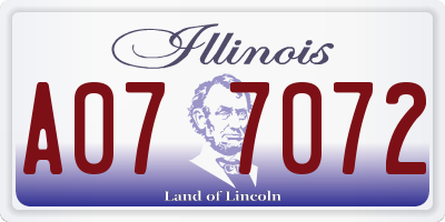 IL license plate A077072